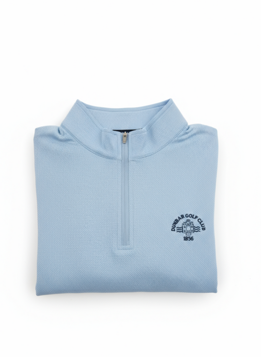 Peter Millar Perth Birdseye Performance Quarter Zip (SeaPort Blue)